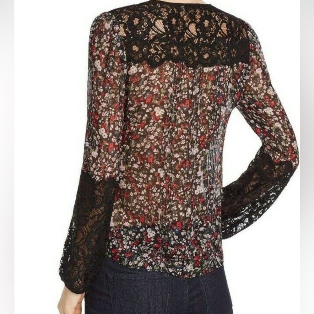 Zac & Rachel floral semi sheer top